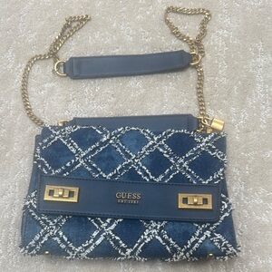 Guess Navy and Gold Crossbody Bag